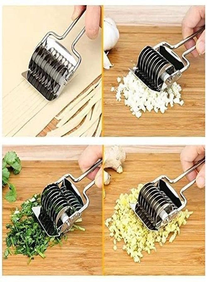 fashramp Pasta Noodle Cutter,High Grade Stainless Steel Pasta Spaghetti Maker Noodle Lattice Roller,Dough Cutter Mincer Kitchen Cooking Tools - Image 2